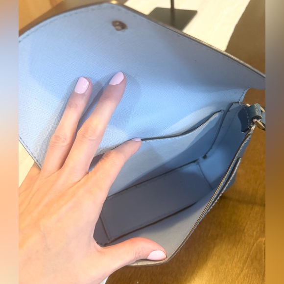 Michael Kors SAMPLE Greenwich Small Crossbody Bag in 2-Tone Blue Leather - Picture 6 of 9